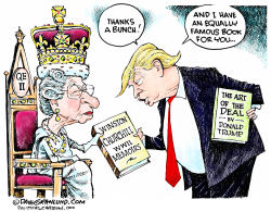 QUEEN ELIZABETH GIFT TO TRUMP by Dave Granlund