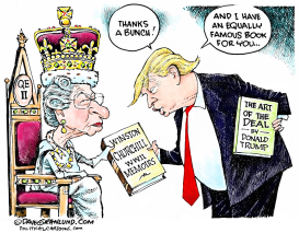 QUEEN ELIZABETH GIFT TO TRUMP by Dave Granlund