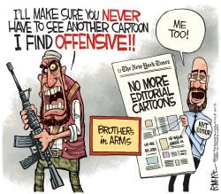 NEW YORK TIMES KILLS CARTOONS by Rick McKee