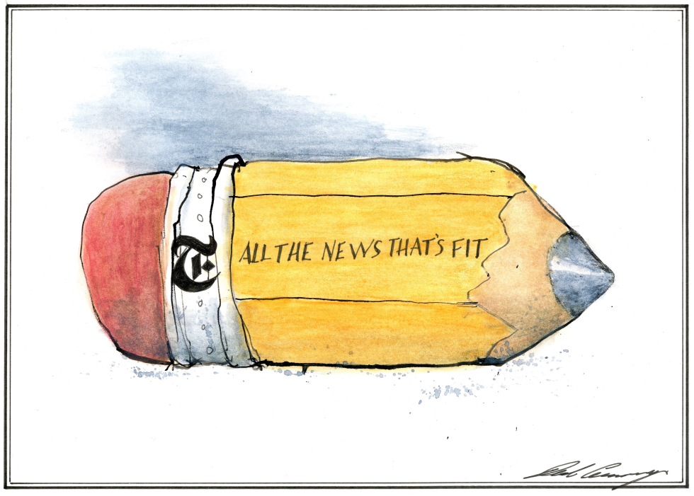  NEW YORK TIMES BANS POLITICAL CARTOONS by Dale Cummings