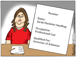 SARAH HUCKABEE SANDERS by Bob Englehart