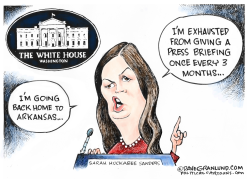 SARAH HUCKABEE SANDERS LEAVING by Dave Granlund