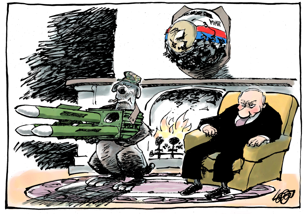  SOMEONE GAVE HIM HIS OWN MISSILE LAUNCHER by Jos Collignon