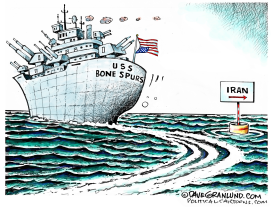 TRUMP IRAN U-TURN by Dave Granlund