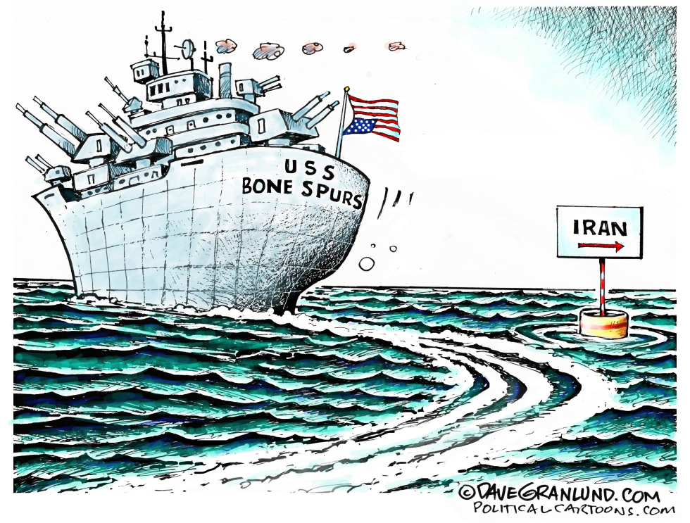  TRUMP IRAN U-TURN by Dave Granlund