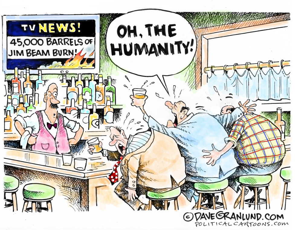  JIM BEAM WHISKEY BURNS by Dave Granlund