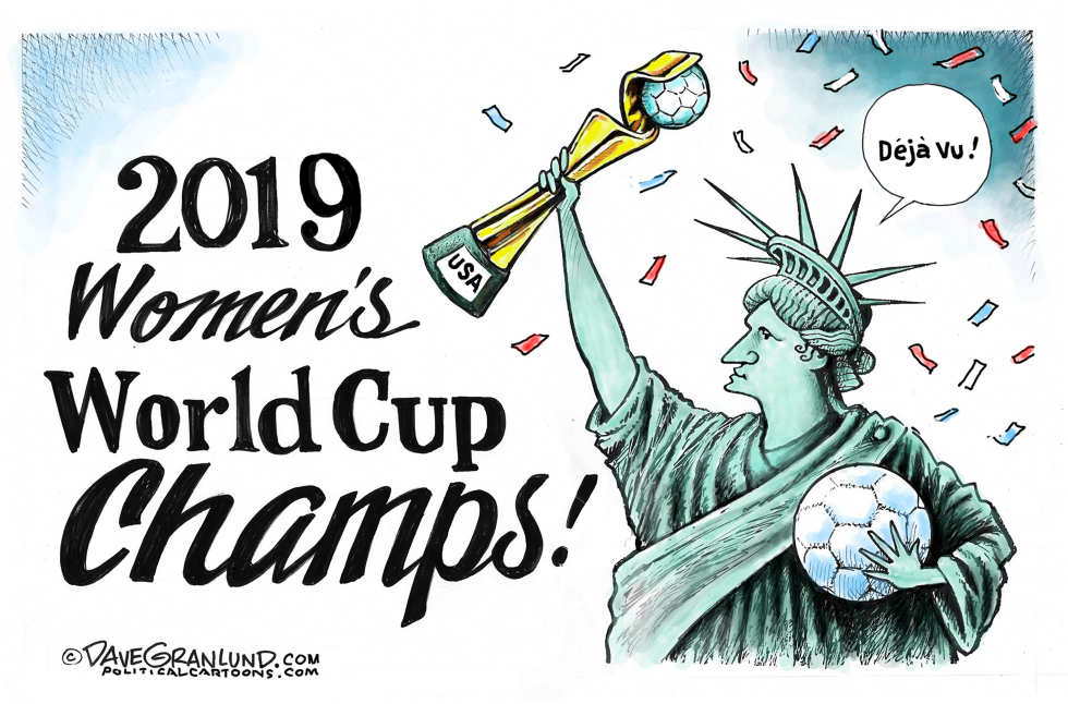  WOMEN'S WORLD CUP CHAMPS USA 2019 by Dave Granlund