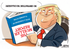 TRUMP READS MUELLER REPORT by RJ Matson