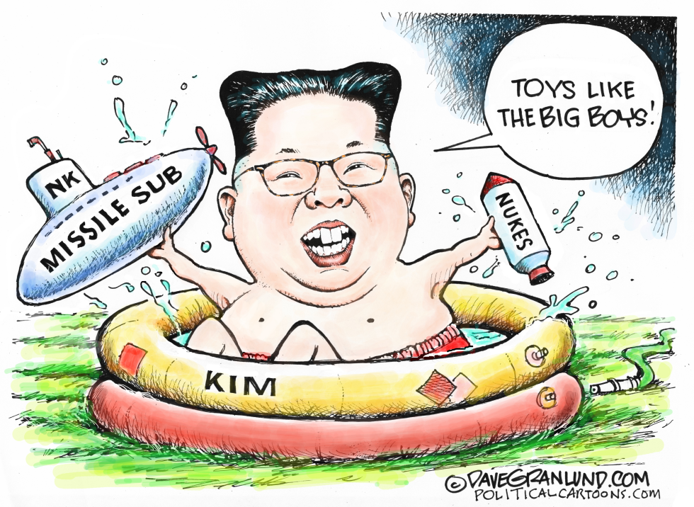  KIM SUBS AND NUKE MISSILES by Dave Granlund