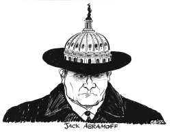 ABRAMOFF'S HAT - B&W by Christo Komarnitski