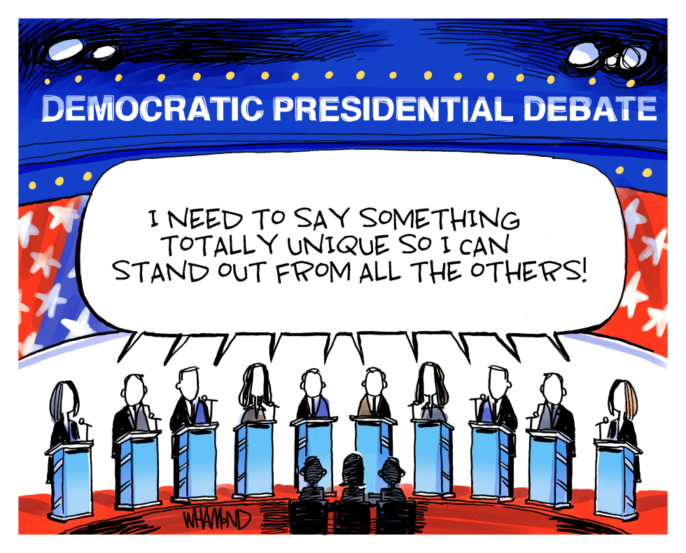  DEM DEBATES by Dave Whamond