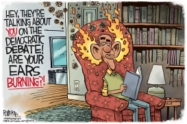 OBAMA EARS BURNING by Rick McKee