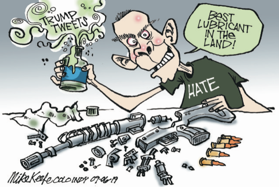  GUN VIOLENCE HATE LUBRICANT by Mike Keefe