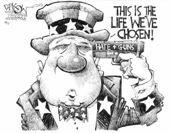 HATE + GUNS by John Darkow