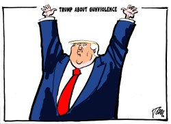 TRUMP ABOUT GUNVIOLENCE by Tom Janssen