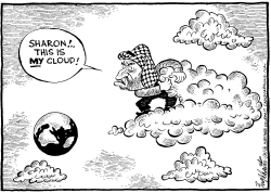 SHARON NEAR DEATH by Bob Englehart