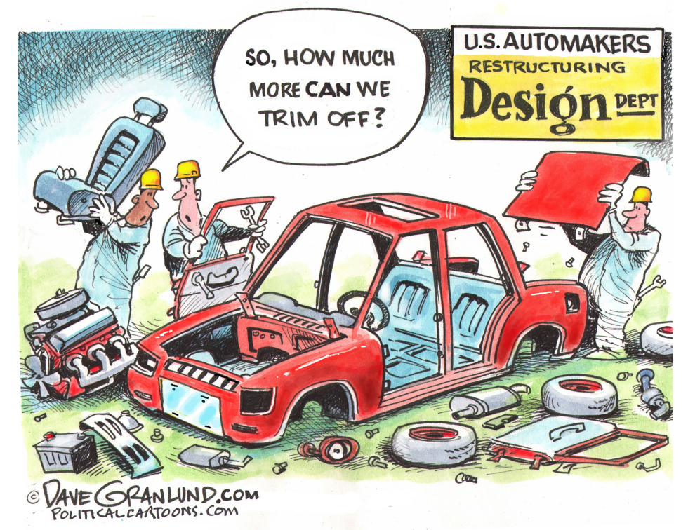  US AUTOMAKERS RESTRUCTURING by Dave Granlund