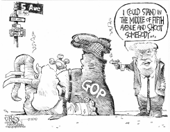 TRUMP SHOOTS THE GOP by John Darkow