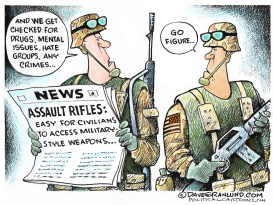 ASSAULT RIFLE BACKGROUND CHECKS by Dave Granlund