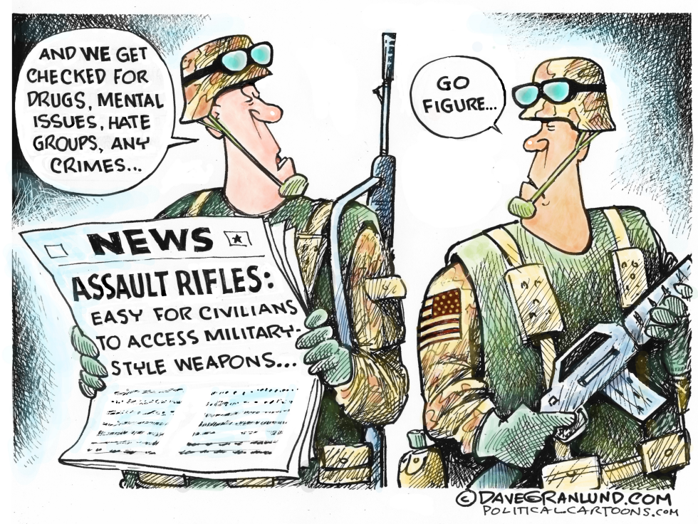  ASSAULT RIFLE BACKGROUND CHECKS by Dave Granlund