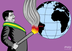 ARSONIST BOLSONARO by Rainer Hachfeld