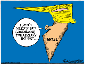 TRUMP BUYS ISRAEL by Bob Englehart