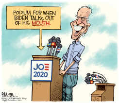 BIDEN PODIUM by Rick McKee