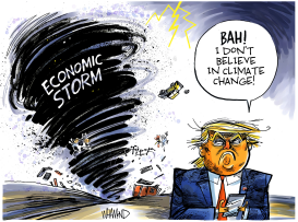 TRUMP ECONOMIC STORM by Dave Whamond