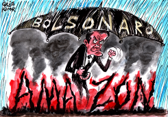 BOLSONARO AND AMAZON FIRES by Christo Komarnitski