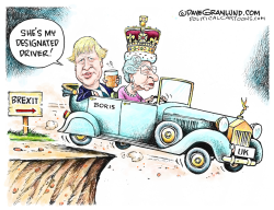 BORIS JOHNSON AND QUEEN BREXIT by Dave Granlund