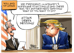 TRUMP ATTACKS ACTRESS DEBRA MESSING by Dave Whamond