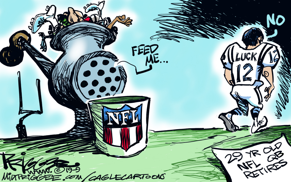  LUCK RETIRES by Milt Priggee