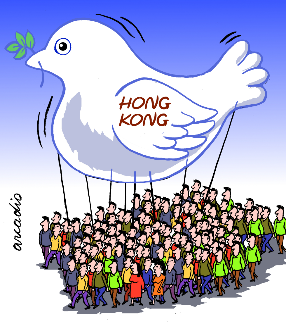  HONK KONG CLAIMS FOR FREEDOM by Arcadio Esquivel