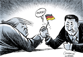 COLLATERAL DAMAGE OF THE TRADE WAR by Patrick Chappatte