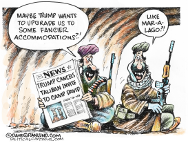 TALIBAN CAMP DAVID INVITE NIXED by Dave Granlund