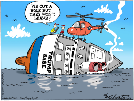 TRUMP BASE CARGO SHIP by Bob Englehart