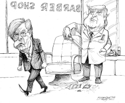 TRUMP SHAVES BOLTON by Petar Pismestrovic