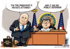 TRUMP LAWYERS GIULIANI AND BARR by RJ Matson