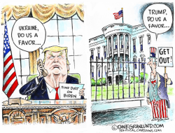 TRUMP ASKS FAVOR OF UKRAINE by Dave Granlund