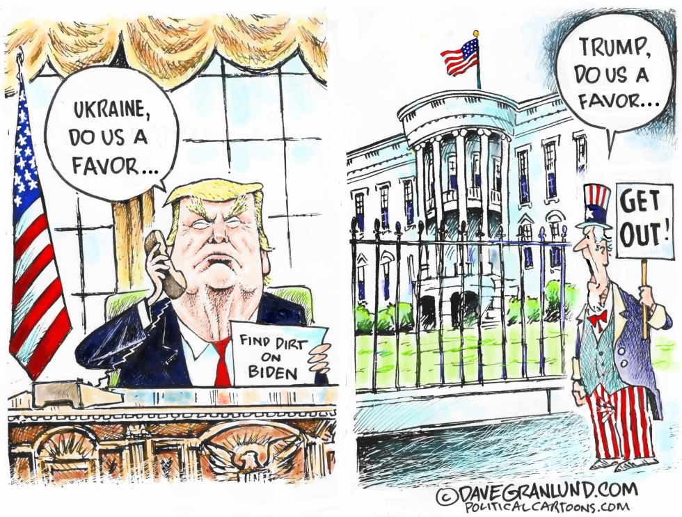  TRUMP ASKS FAVOR OF UKRAINE by Dave Granlund