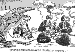 IRAN NUCLEAR HOOKA by Pat Bagley