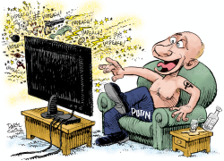 PUTIN ENJOYS IMPEACHMENT RANCOR by Daryl Cagle