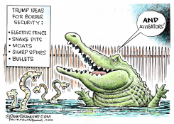 BORDER SECURITY AND ALLIGATORS by Dave Granlund