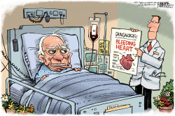 BERNIE BLEEDING HEART by Rick McKee