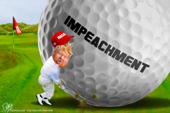 IMPEACHMENT TRUMP GOLF by Bart van Leeuwen