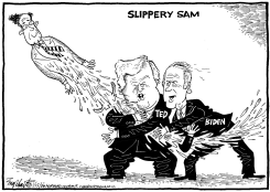 SLIPPERY SAM by Bob Englehart