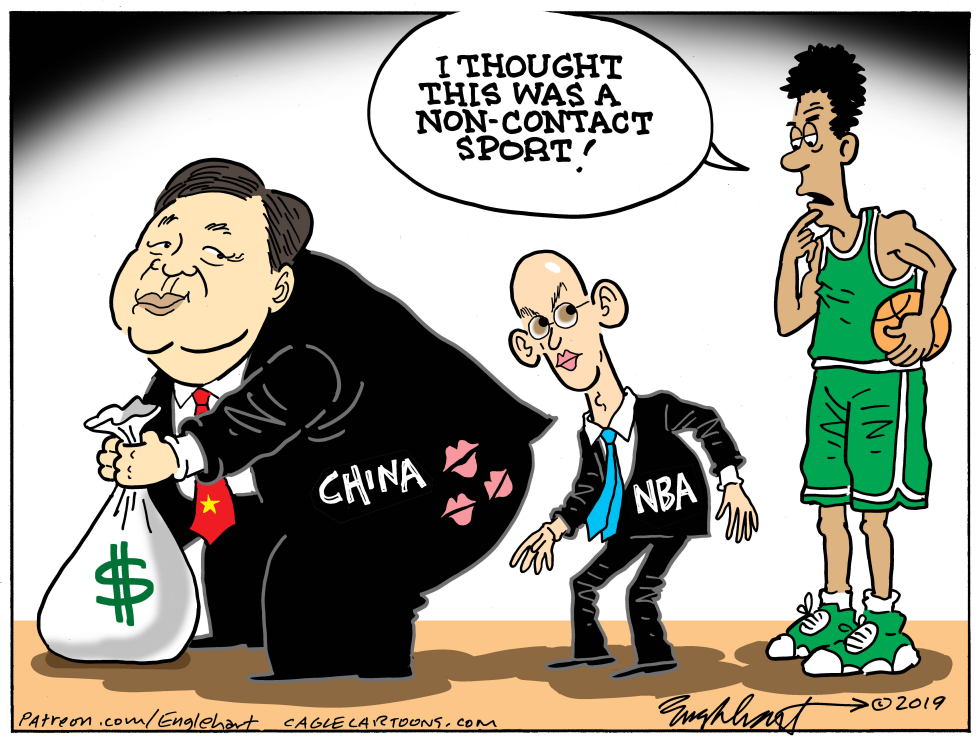  CHINA AND NBA by Bob Englehart