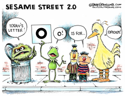 SESAME STREET ADDRESSES ADDICTION by Dave Granlund