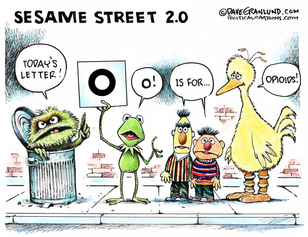  SESAME STREET ADDRESSES ADDICTION by Dave Granlund