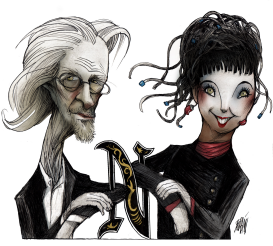 PETER HANDKE AND OLGA TOKARCZUK by Angel Boligan